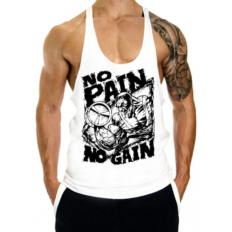 Débardeur de fitness pour homme, ample, avec dos nageur, sans manches, en coton, pour le basketball et le sport, haut tendance pour la musculation