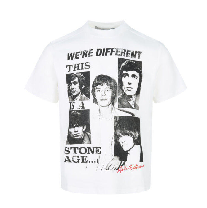 Person printed loose short sleeved men's and women's T-shirts