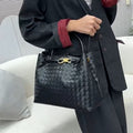Sac fourre-tout en cuir véritable avec anse en métal en forme de 8, simple épaule, à main, grande capacité, sac bandoulière femme...