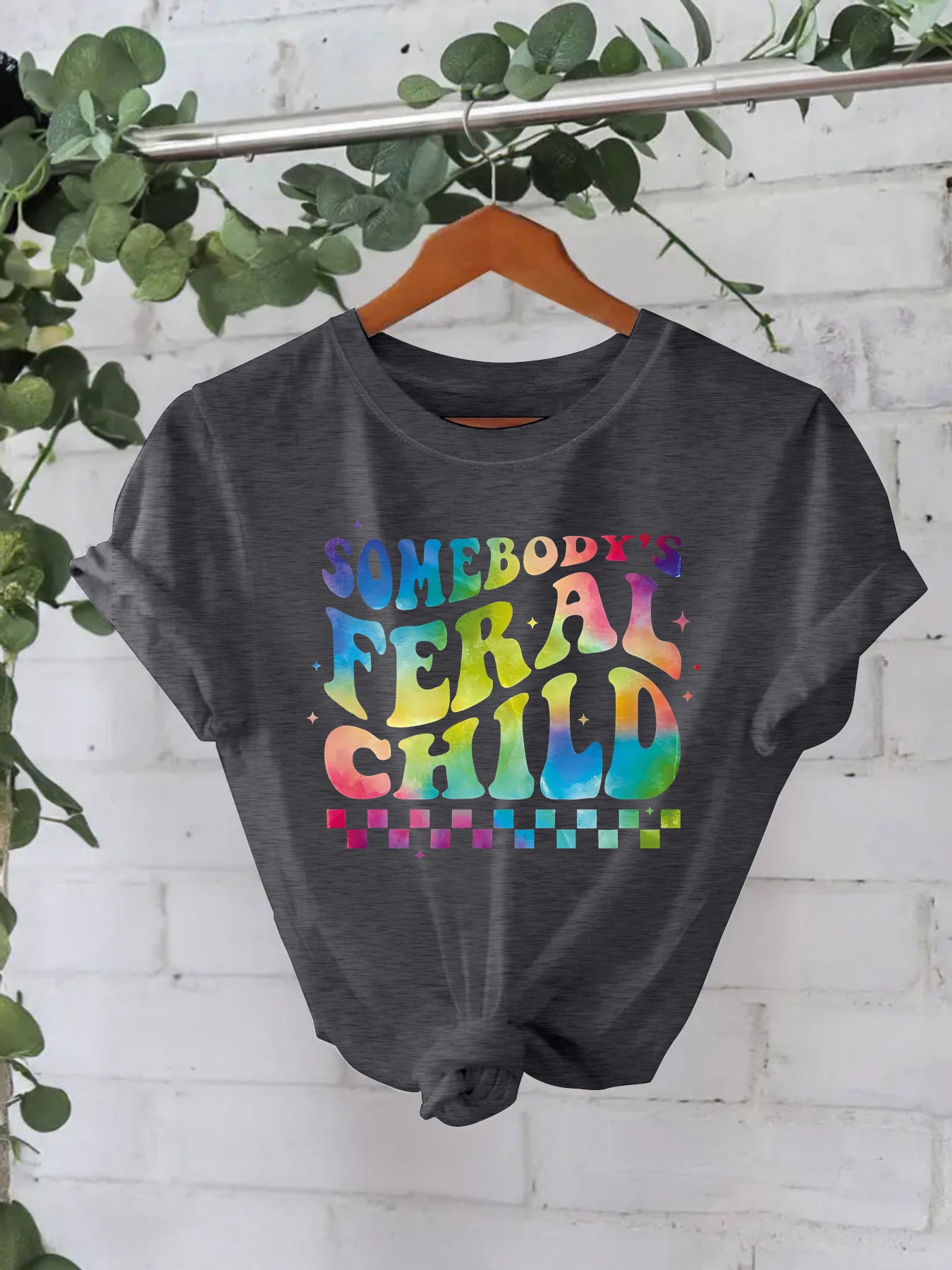 Imprimé slogan mignon pour jeune fille