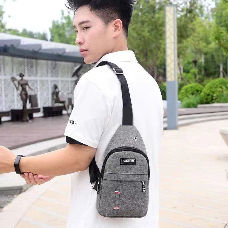 Sac de poitrine Outdoor Randonnée Vélo Sac bandoulière en toile pour homme Sac de sport de rue Sac à dos à la mode