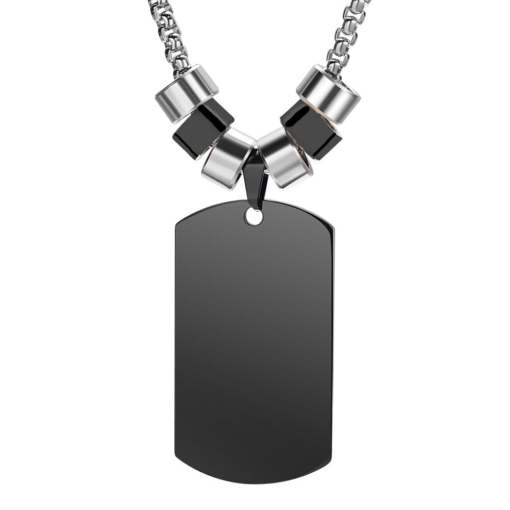Collier personnalisé en argent avec pendentif carré et photo de famille, pour femme et homme