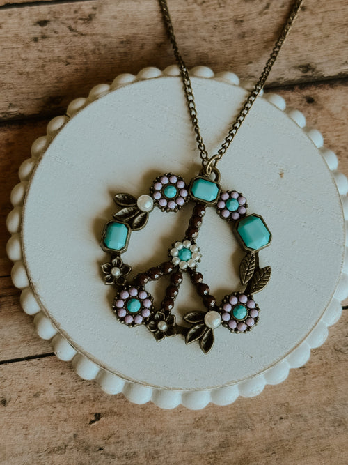 Magnifique Collier Pendentif Signe de la Paix