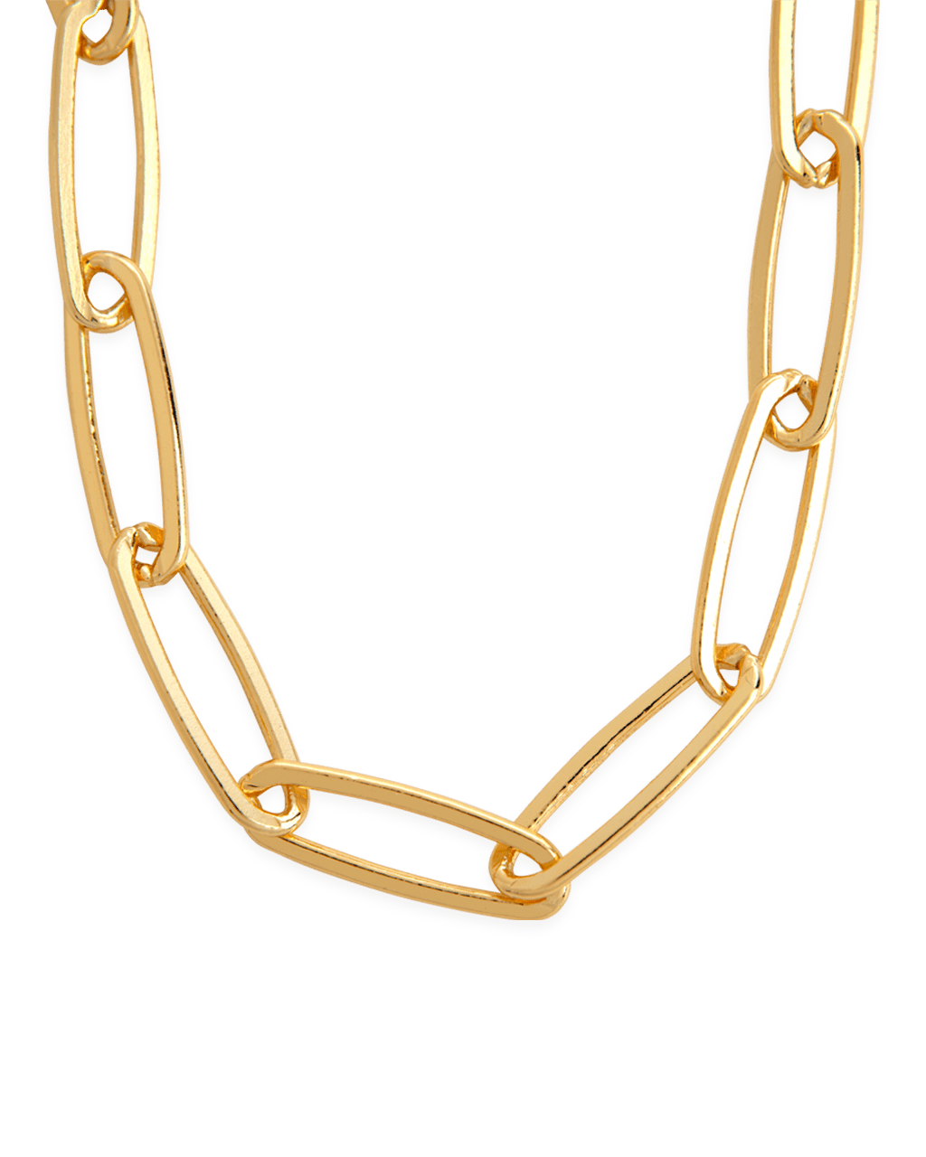 Collier en argent sterling avec chaîne trombone allongée