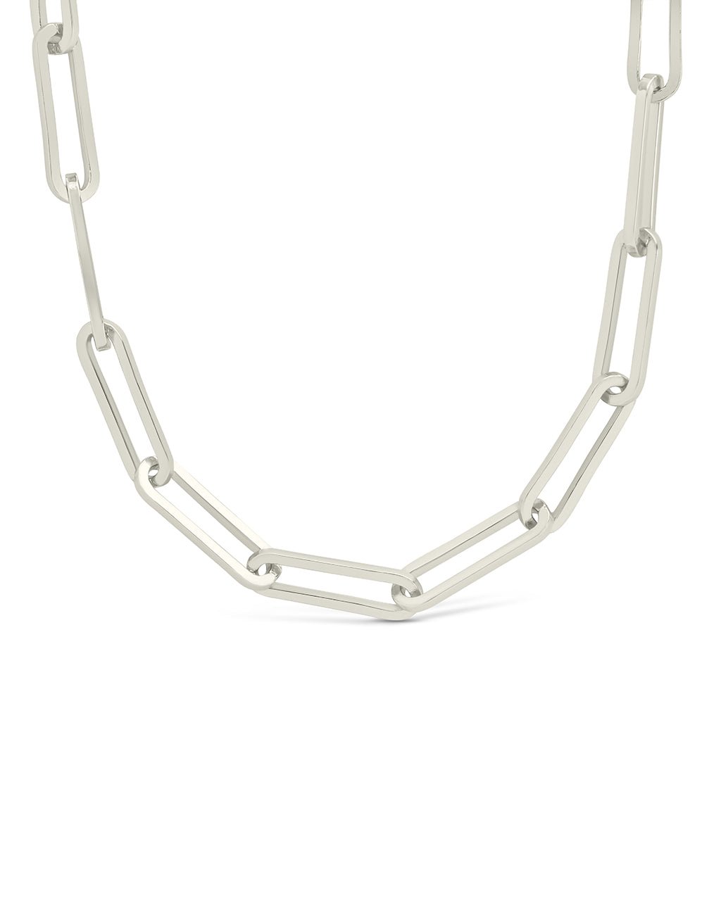 Collier chaîne trombone en argent sterling
