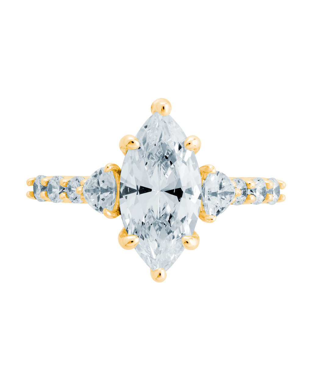 Bague en argent sterling marquise et trillion