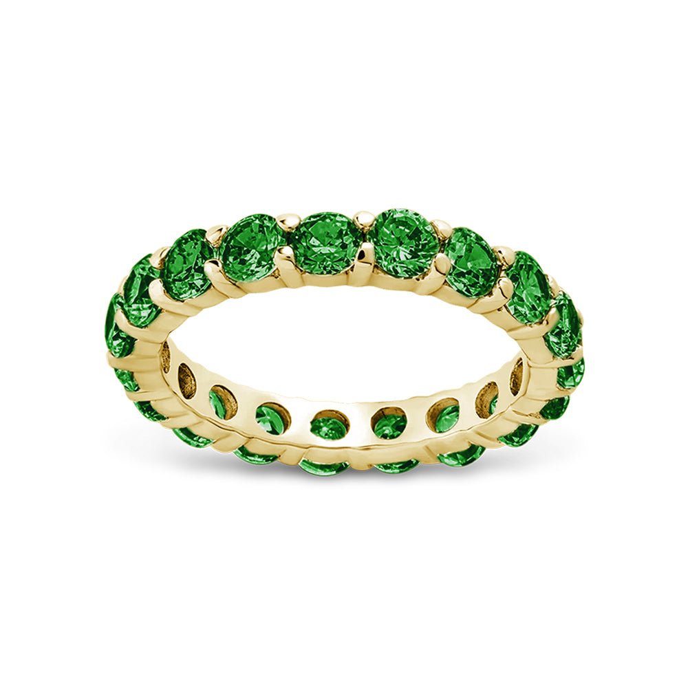 Bague éternité Gracie en argent sterling, émeraude et CZ
