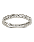 Sterling Silver 3mm Thin CZ Band Ring