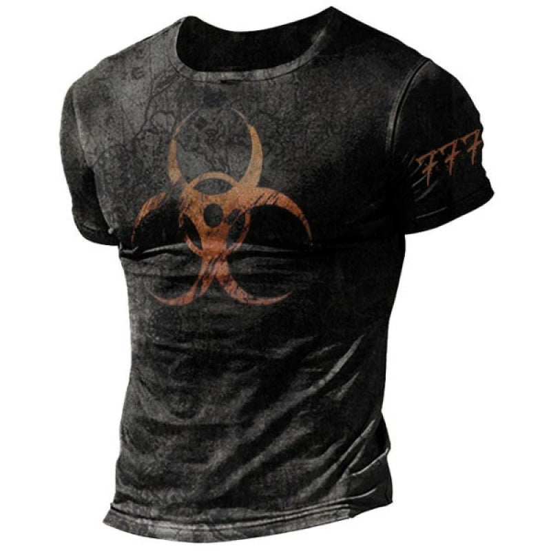 T-shirt imprimé décontracté ample pour homme d'été