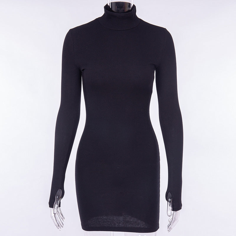 2019 Autumn Long Sleeve High Neck Dress (Cross-Border)