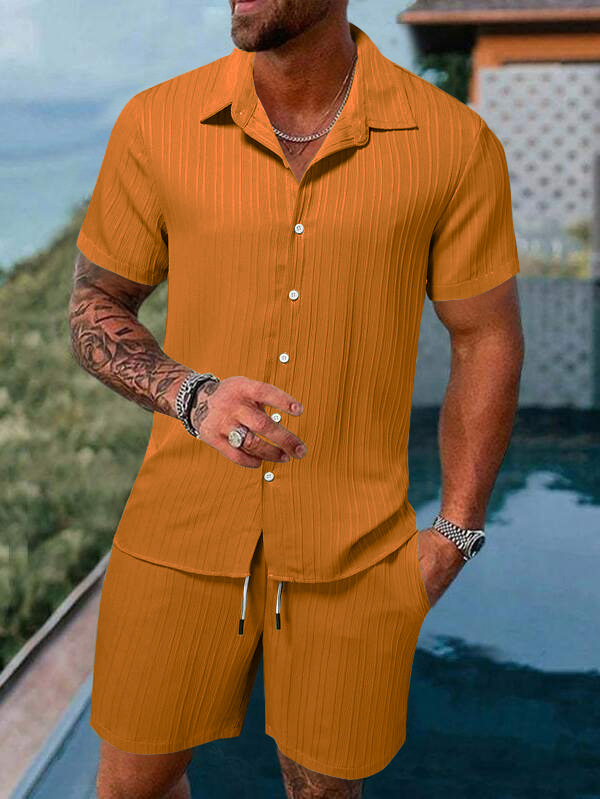 Ensemble chemise et short décontractés d'été pour homme