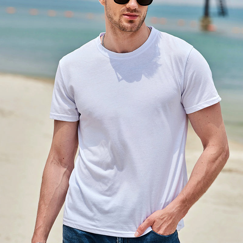 Unisex Solid Color Short-Sleeved Summer T-Shirt