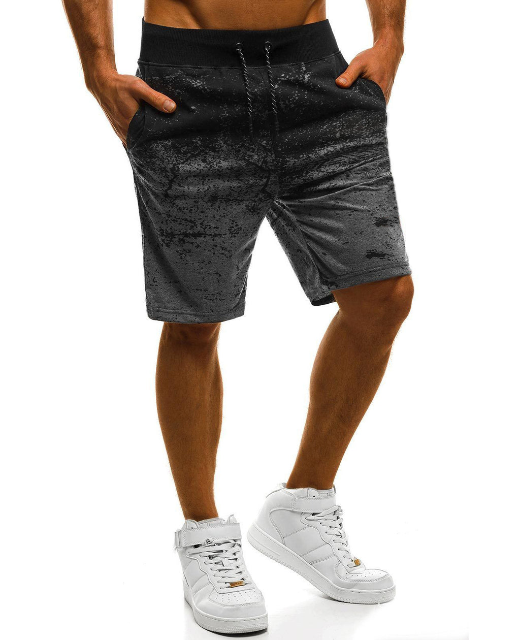 Large Solid Color Micro Stretch Casual Shorts