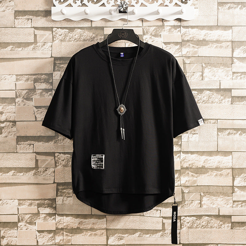 T-shirt d'été ample grande taille pour homme avec fermeture éclair
