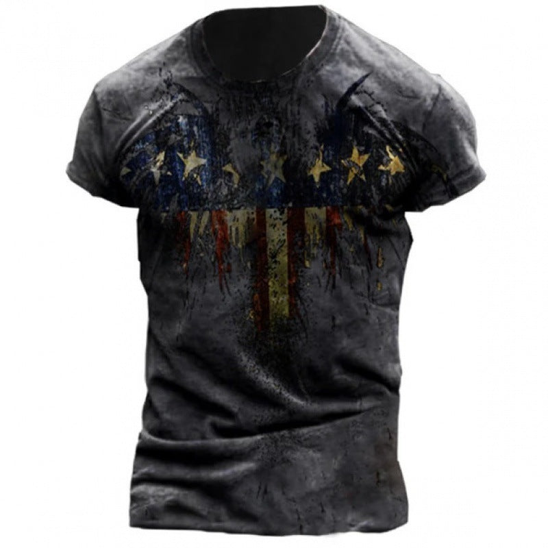 T-shirt imprimé décontracté ample pour homme d'été