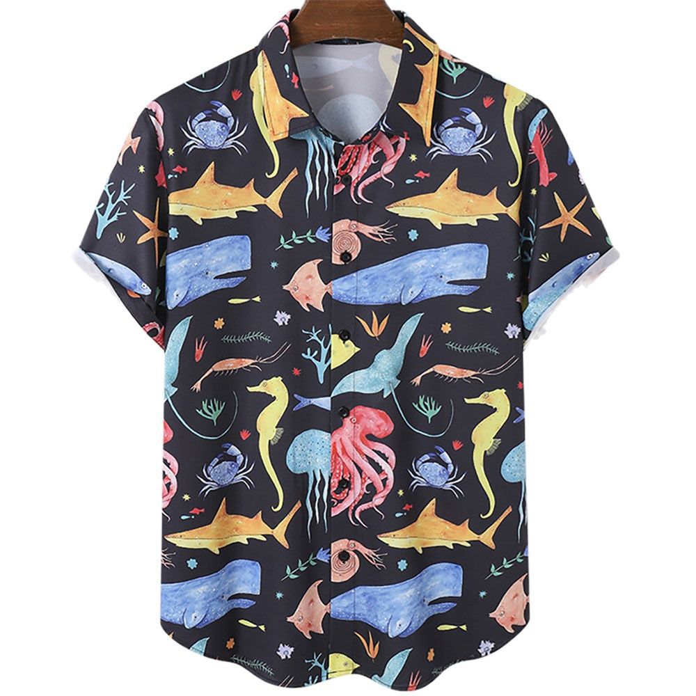 Chemise hawaïenne 3D imprimée pour homme avec cocotiers
