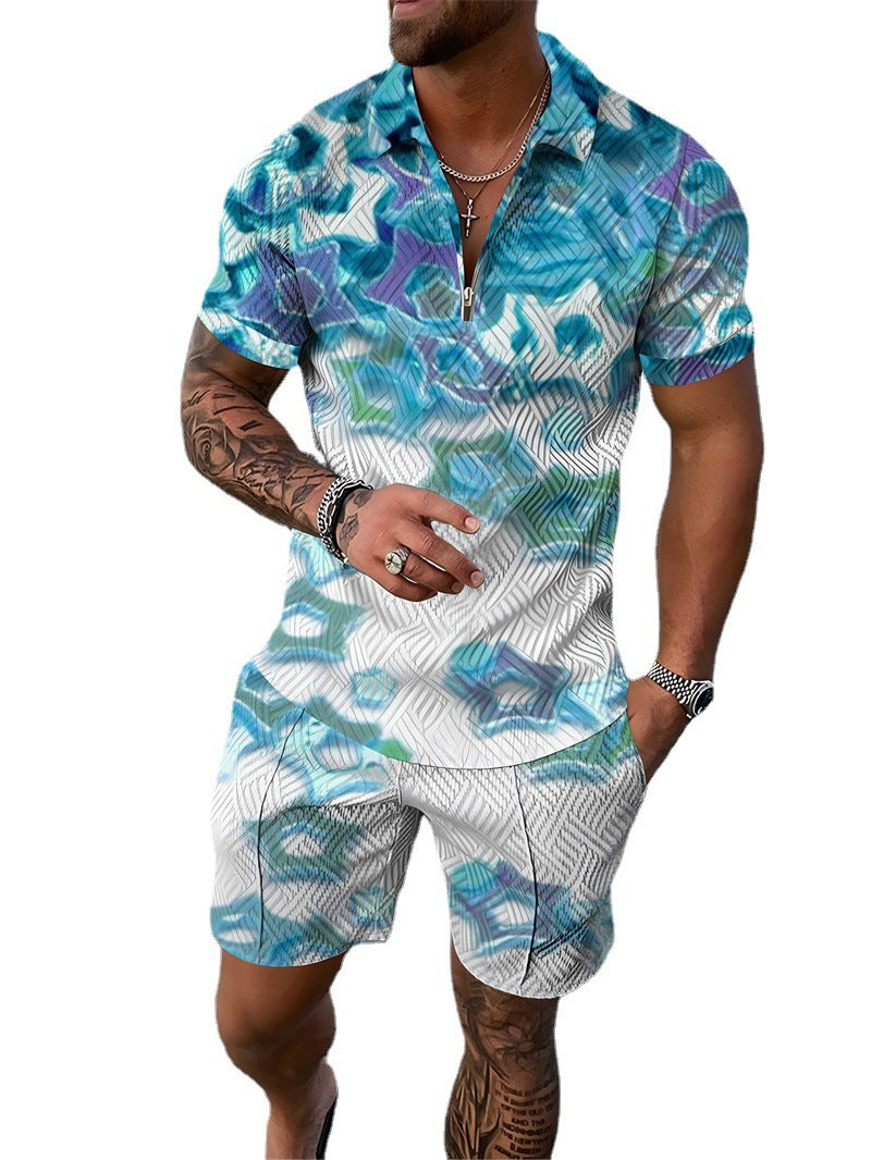 Ensemble de polo de sport d'été à manches courtes pour homme (2 pièces)