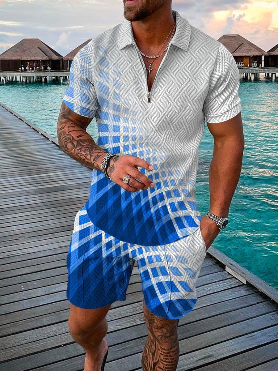 Ensemble de polo de sport d'été à manches courtes pour homme (2 pièces)