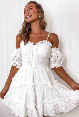 Hollow Out Strap Dress with One-Shoulder Design