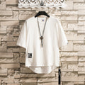 T-shirt d'été ample grande taille pour homme avec fermeture éclair