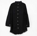Chemise en jean effilochée