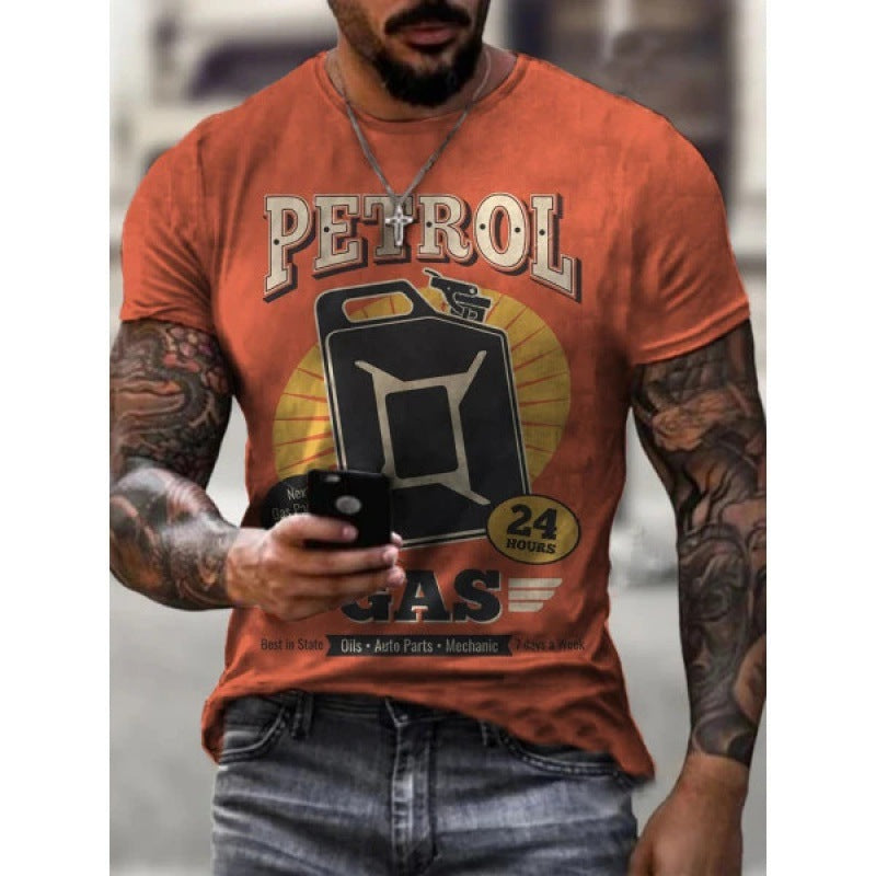 T-shirt imprimé décontracté ample pour homme d'été