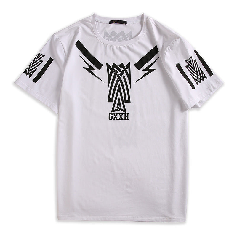 T-shirt homme grande taille coupe ample d'été avec imprimé