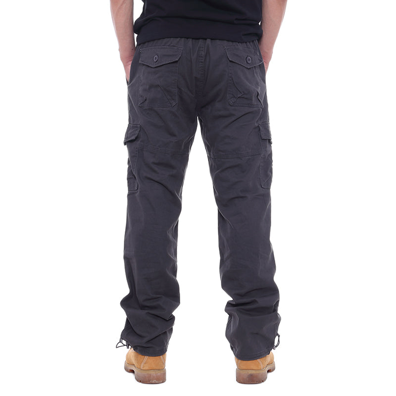 Pantalon cargo ample multi-poches pour homme - Coupe droite en coton