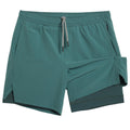maamgic Gym Shorts for Men 7 inch Inseam with Liner Stretch 2 in 1 Workout Shorts Men Quick Dry Athletic Running Shorts Ivy Green