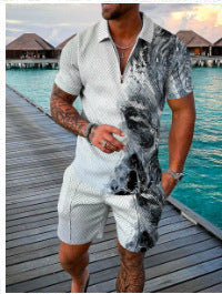 Ensemble de polo de sport d'été à manches courtes pour homme (2 pièces)