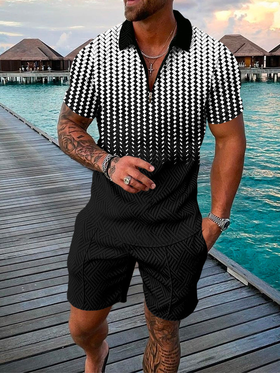 Ensemble de polo de sport d'été à manches courtes pour homme (2 pièces)