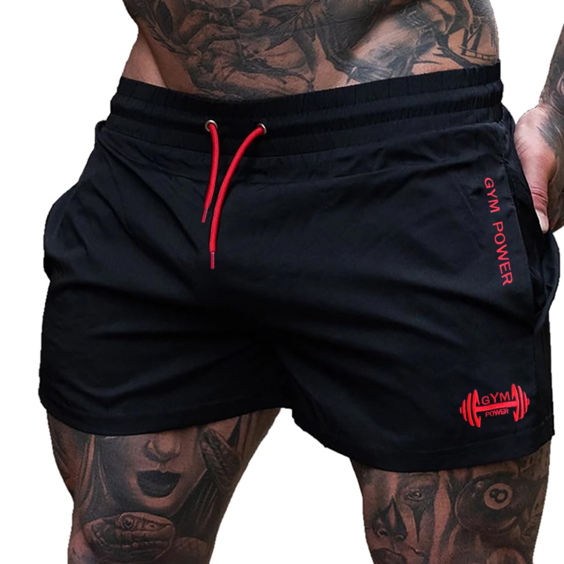 Muscle Alive Short de Course pour Hommes 4" avec Doublure Couleur Noir Taille XXL