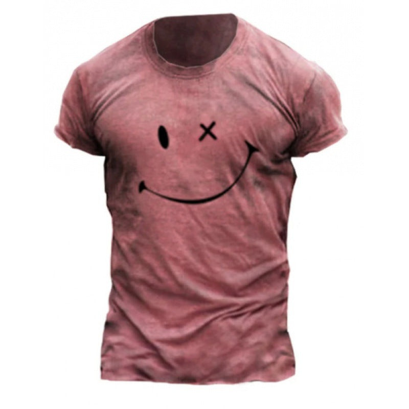 T-shirt imprimé décontracté ample pour homme d'été