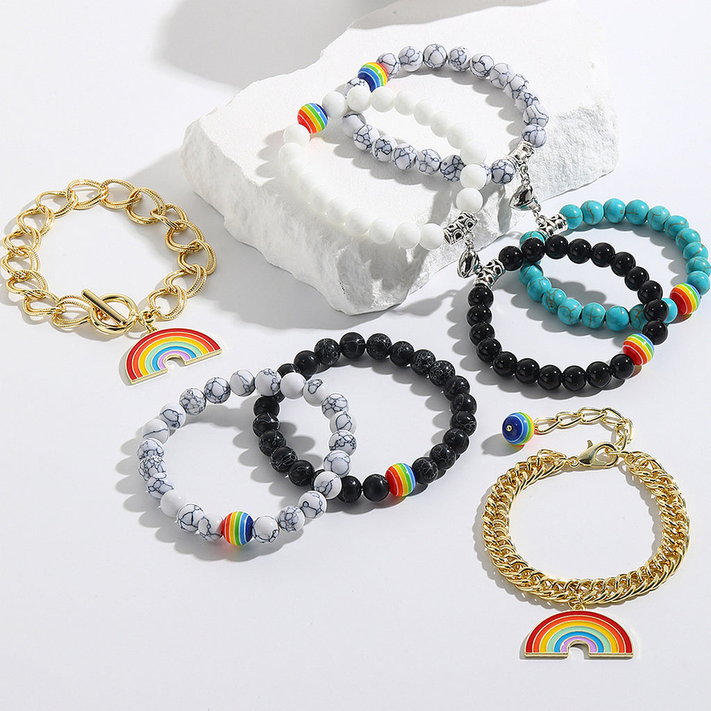 Rainbow Bracelet Set for LGBTQ+ Pride Celebration