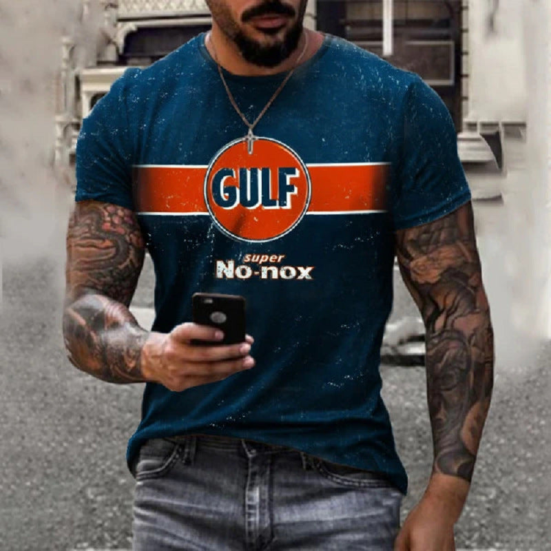 T-shirt imprimé décontracté ample pour homme d'été