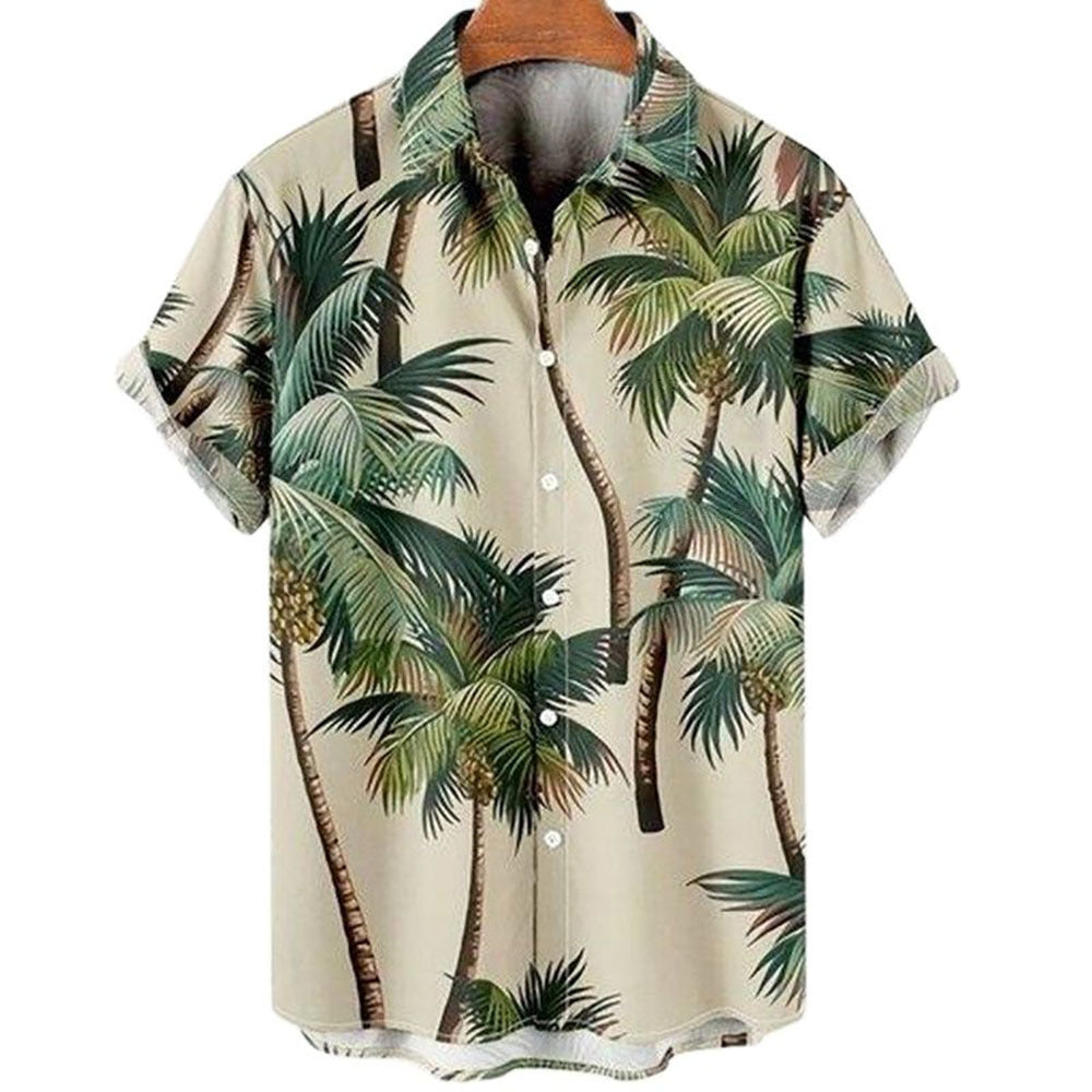 Men's 3D Printed Hawaiian Shirt with Coconut Trees