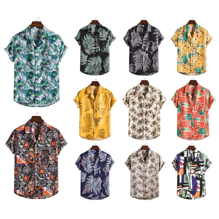 Men's New Printed Short Sleeve Beach Shirts