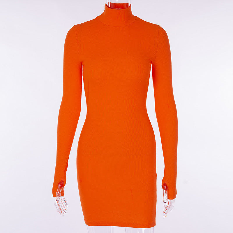 2019 Autumn Long Sleeve High Neck Dress (Cross-Border)