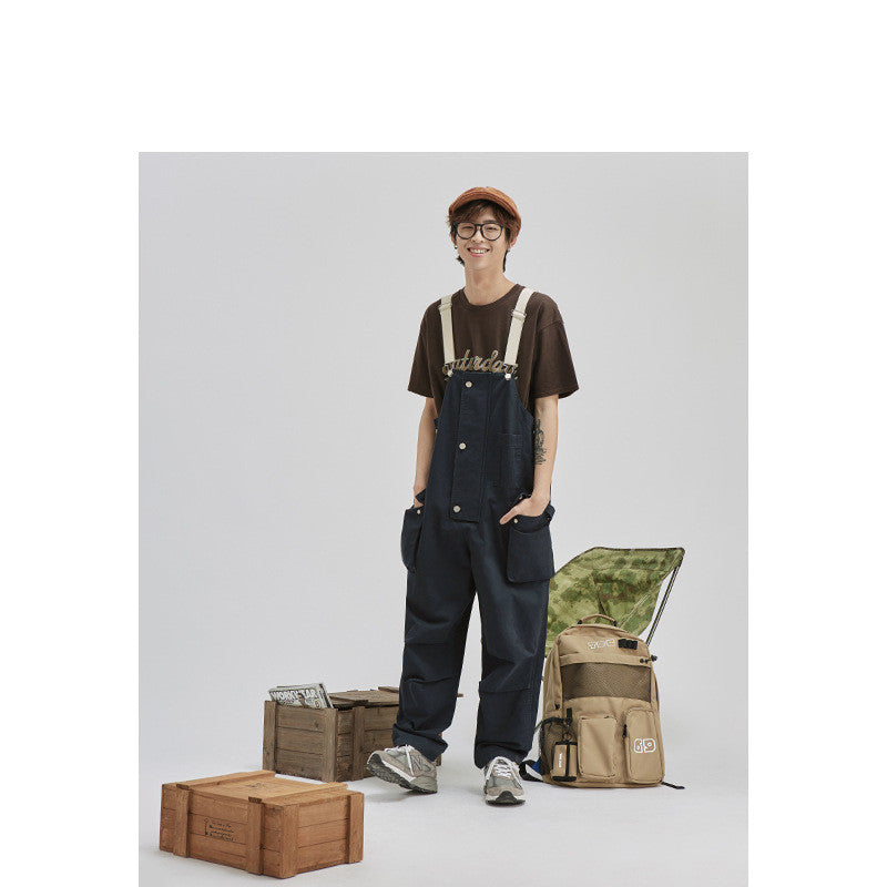 Harajuku Style 3D Patch Pocket Overalls
