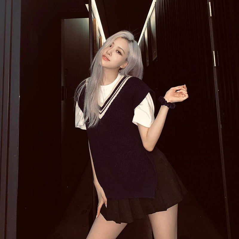 "Autumn V-Neck Vest Inspired by Park Chae-young"