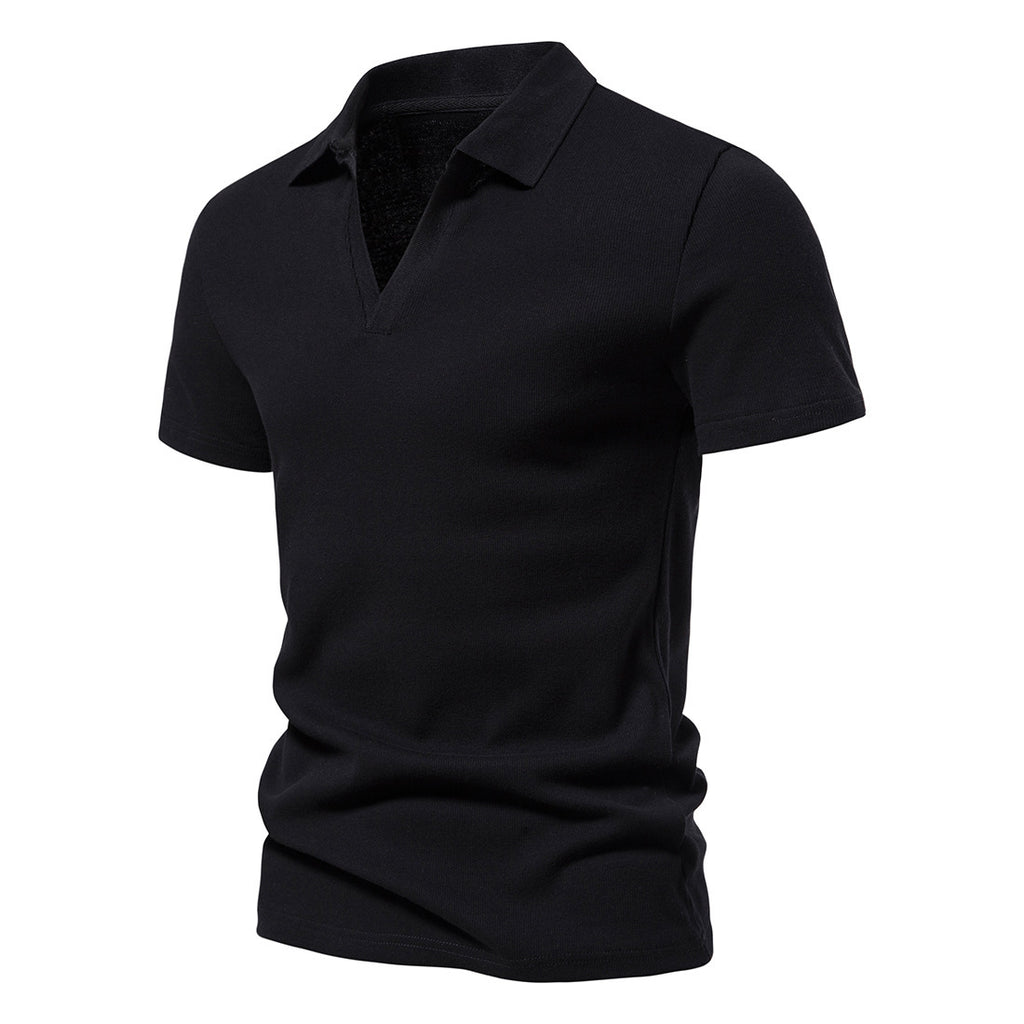 Men's Vintage Short-Sleeved Polo Shirt - Casual Wear