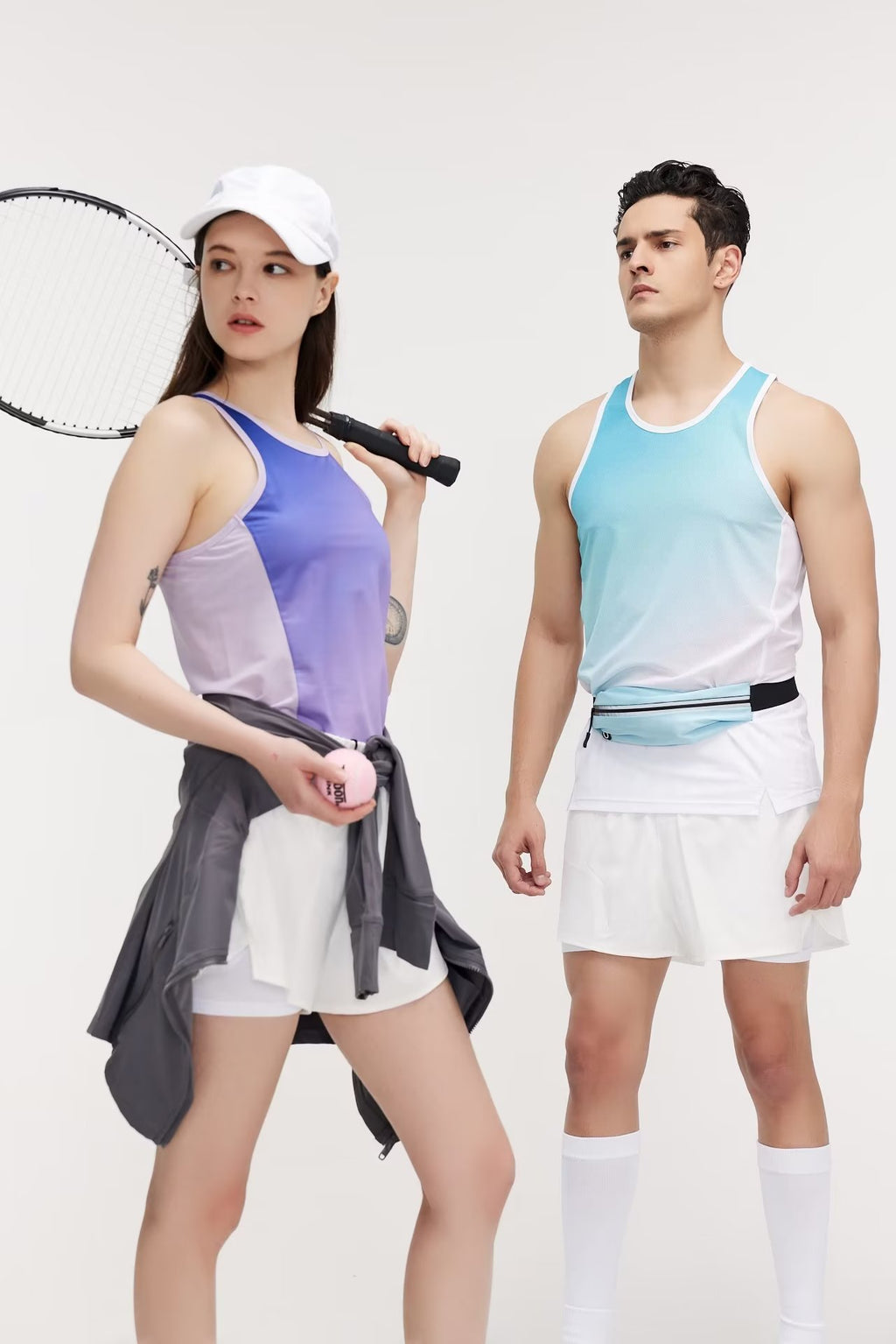 2023 Gradient Quick-Dry Sports Tank Top with Reflective Strips