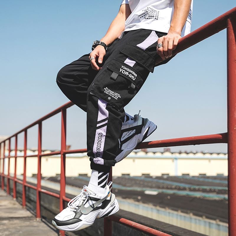 Pantalon cargo ample tendance pour homme avec cordon de serrage