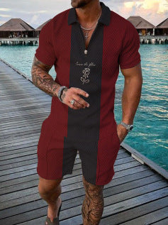 Ensemble de polo de sport d'été à manches courtes pour homme (2 pièces)