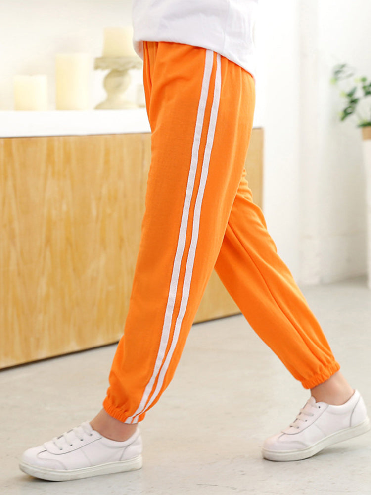 Kids Harem Pants with Black Stripes for Sport and Beach