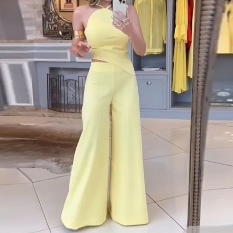 2024 Summer Fashion Sexy Hollow Back Jumpsuit