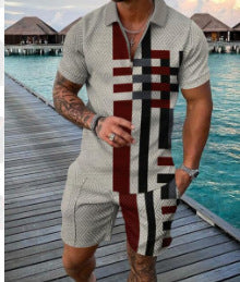 Ensemble de polo de sport d'été à manches courtes pour homme (2 pièces)