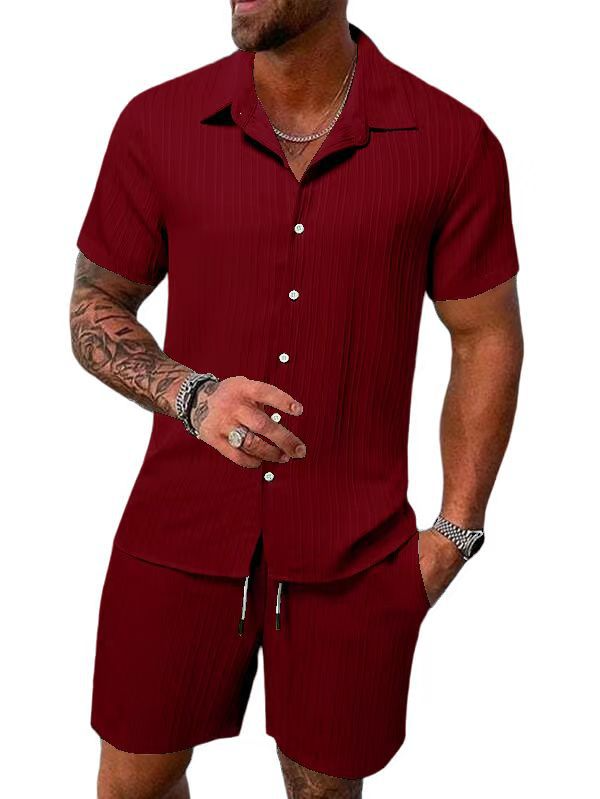 Ensemble chemise et short décontractés d'été pour homme
