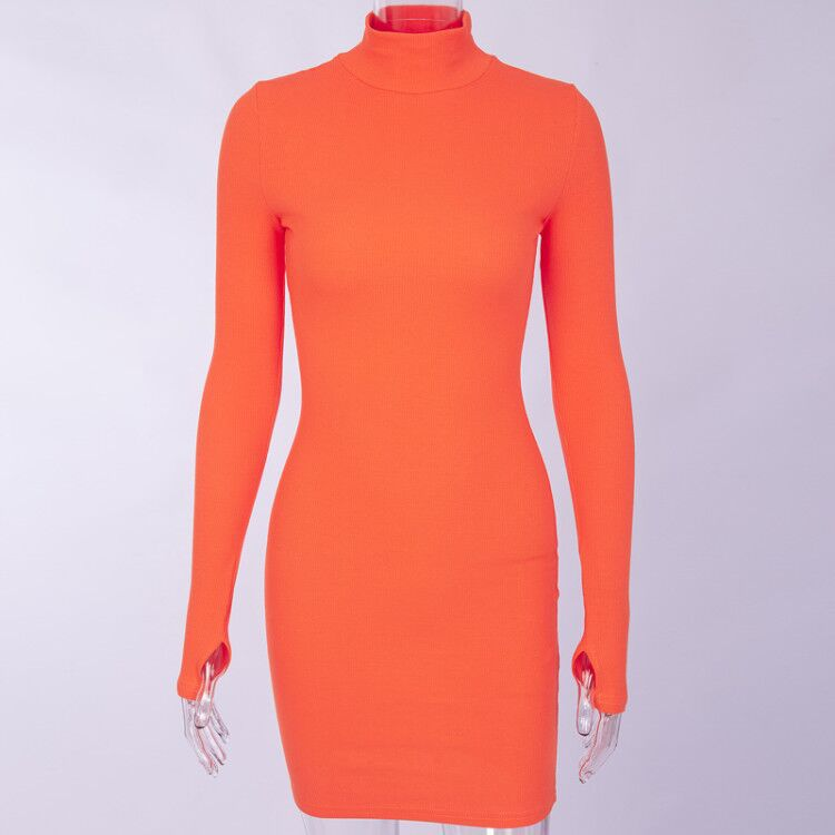 2019 Autumn Long Sleeve High Neck Dress (Cross-Border)