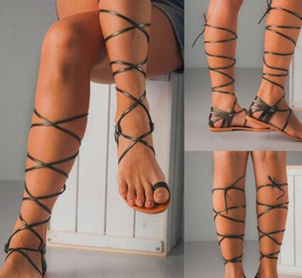 Ladies' Strappy Flat Sandals - European & American Style